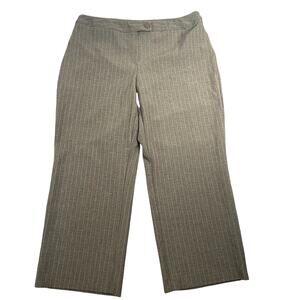 VTG Cato Brown Pin Striped Wide Leg Dress Pants Sz 20 Office Slimming USA FLAW